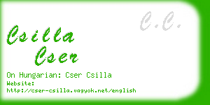 csilla cser business card